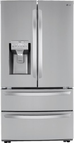 LG - 22 Cu. Ft. 4-Door French Door Smart Refrigerator with Craft Ice - Stainless steel