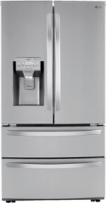 LG - 22 cu ft 4-Door French Door Refrigerator with WiFi and Craft Ice - Stainless steel - Front_Standard