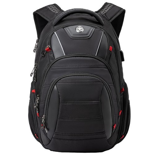 Swissdigital Design - Circuit TSA-firendly Backpack with USB Charging port/RFID protection and fits up to 15.6" laptop - Black