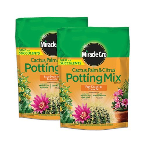 Miracle-Gro Cactus, Palm & Citrus Potting Mix 2-Pack - Black