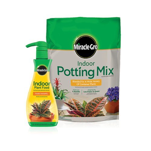 Miracle-Gro Indoor Potting Mix and Miracle-Gro Indoor Plant Food - Black