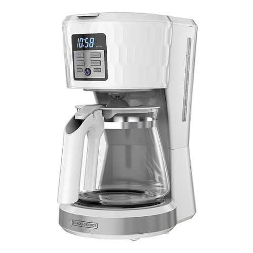Black+Decker - HoneyComb 12-Cup Programmable Coffee Maker - White