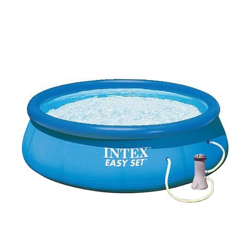 Intex - 12-foot x 30-inch Easy Set Above Ground Swimming Pool and Filter Cartridge Pump - Blue