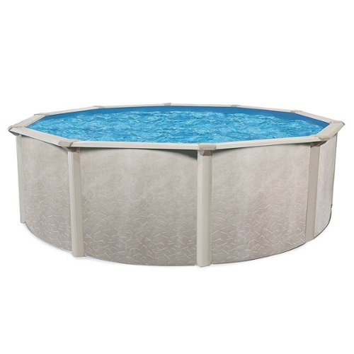 Aquarian - 15 Foot x 52 Inch Steel Frame Above Ground Swimming Pool - Gray-Front_Standard 