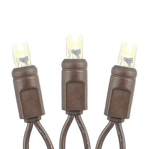 Novelty Lights - Commercial Grade Wide Angle 100 LED Warm White on Brown Wire 34' Long - Warm White