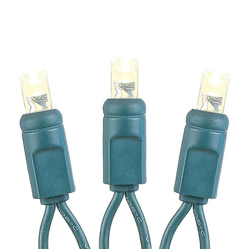 Novelty Lights - Commercial Grade Wide Angle 100 LED Warm White on Green Wire 34' Long - Warm White