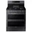 Front. Samsung - 6.0 cu. ft. Smart Freestanding Gas Range with Flex Duo & Air Fry - Black Stainless Steel.