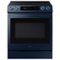 Samsung - BESPOKE 6.3 cu. ft. Front Control Slide-In Electric Convection Range with Air Fry & Wi-Fi, Fingerprint Resistant - Navy Steel-Front_Standard