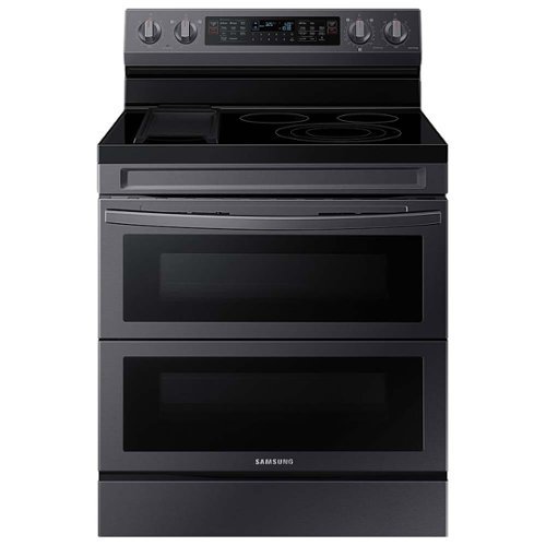 Samsung - 6.3 cu. ft. Smart Freestanding Electric Range with Flex Duo, No-Preheat Air Fry & Griddle - Black Stainless Steel