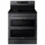 Front. Samsung - 6.3 cu. ft. Smart Freestanding Electric Range with Flex Duo, No-Preheat Air Fry & Griddle - Black Stainless Steel.