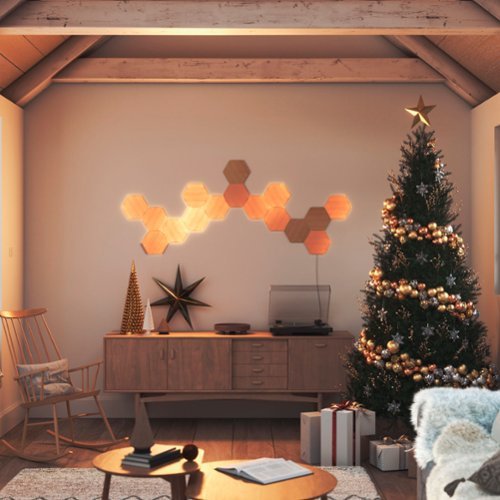 Nanoleaf Elements Hexagons Expansion Pack (3 Panels) - Wood Look WORLDWIDE DELIVERY
