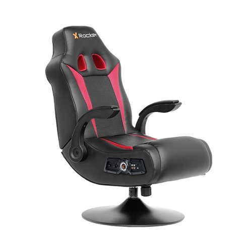 X Rocker - Vibe 2.1 Bluetooth Pedestal Gaming Chair - Black and Red