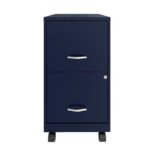 Space Solutions - 18" 2 Drawer Mobile Smart Vertical File Cabinet - Navy