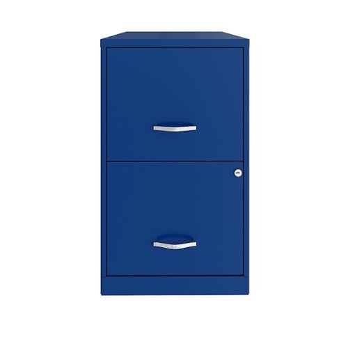 Space Solutions - 18in. 2 Drawer Metal File Cabinet - Classic Blue