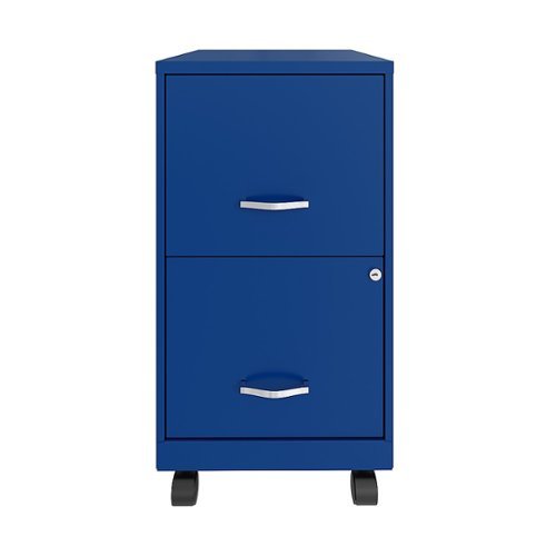 Space Solutions - 18" 2 Drawer Mobile Smart Vertical File Cabinet - Classic Blue