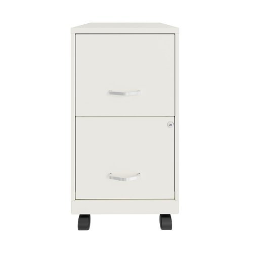 Space Solutions - 18" 2 Drawer Mobile Smart Vertical File Cabinet - Pearl White