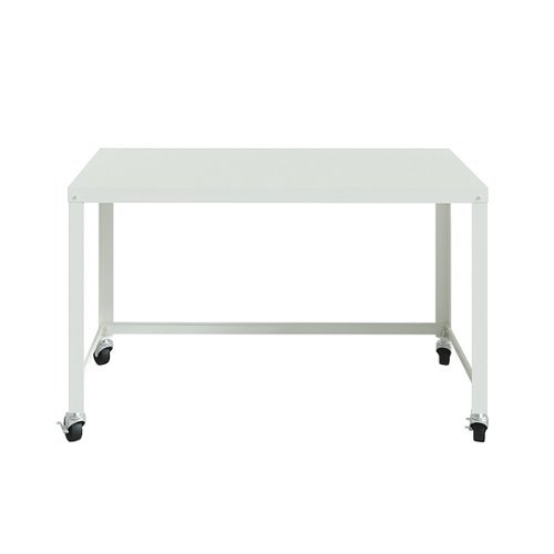 Hirsh - Ready-to-assemble 48-inch Wide Mobile Metal Desk - White