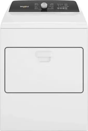 Front. Whirlpool - 7 Cu. Ft. Electric Dryer with Moisture Sensing - White.