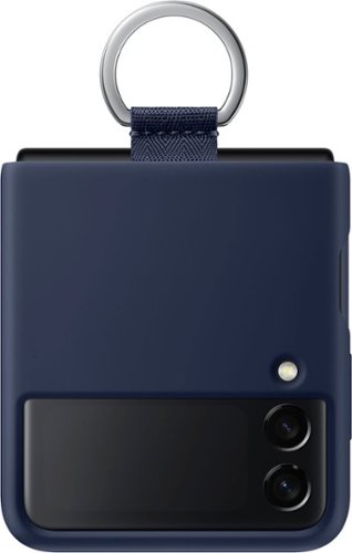 Silicone Cover with Ring for Samsung Galaxy Z Flip3 - Navy
