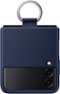 Silicone Cover with Ring for Samsung Galaxy Z Flip3 - Navy-Front_Standard