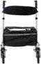 Medline - Euro Style Rolling Walker with Seat, Folds Easily, Large 8" Wheels, Adjustable Height and Storage Bag - Silver-Front_Standard