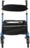 Medline - Euro Style Rolling Walker with Seat, Folds Easily, Large 8" Wheels, Adjustable Height and Storage Bag - Blue-Front_Standard