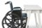 Medline - Folding Wheelchair with Desk-Length Arms & Swing-Away Legrests, Microban Protection - Gray Frame, Teal Upholstery-Front_Standard