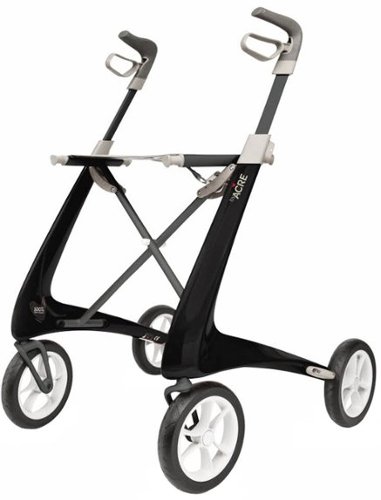 byAcre - Carbon Ultralight Compact Rollator, 16.1" Seat Width, Supports up to 285lbs - Black Frame-Front_Standard 