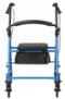 Medline - Mobility Lightweight Folding Aluminum Rollator Walker with 6-inch Wheels, Adjustable Seat and Arms - Light Blue-Front_Standard