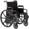 Medline - Durable Steel Wheelchair with Flip-Back Desk-Length Arms, Elevated Leg Rests, 300-Ib Weight Capacity - Black-Front_Standard