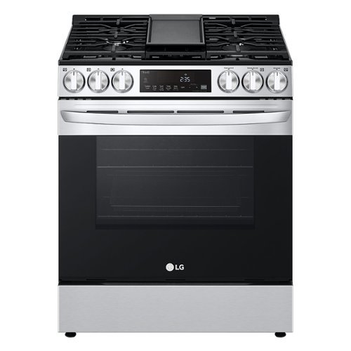LG - 5.8 Cu Ft Freestanding Single Gas Convection Range with Air Fry and Easy Clean - Stainless steel