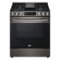 LG - 5.8 Cu. Ft. Smart Slide-In Gas True Convection Range with EasyClean and Air Fry - Black Stainless Steel-Front_Standard