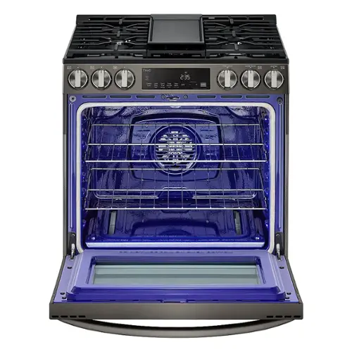 Alt View 15. LG - 5.8 Cu. Ft. Smart Slide-In Gas True Convection Range with EasyClean and Air Fry - PrintProof Black Stainless Steel.