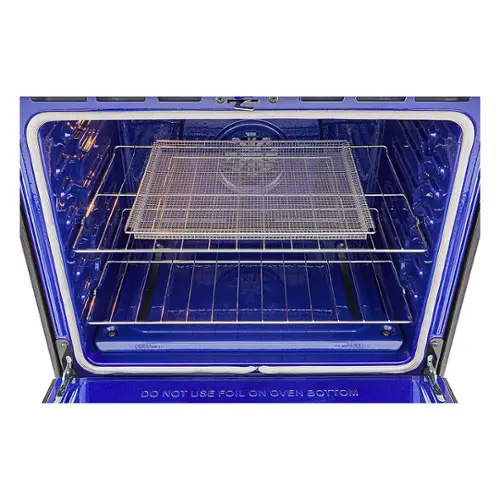 The text on the image reads "Do not use foil on oven bottom."