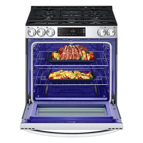 Alt View 11. LG - 5.3 Cu. Ft. Smart Slide-In Gas Range with EasyClean and SuperBoil Burner - PrintProof Stainless Steel.