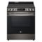 LG - 6.3 Cu. Ft. Smart Slide-In Electric True Convection Range with EasyClean and AirFry - Black Stainless Steel-Front_Standard