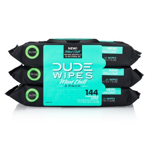 DUDE PRODUCTS - DUDE WIPES 48ct Dispenser Pack Flushable Wipes MINT Pack of 3