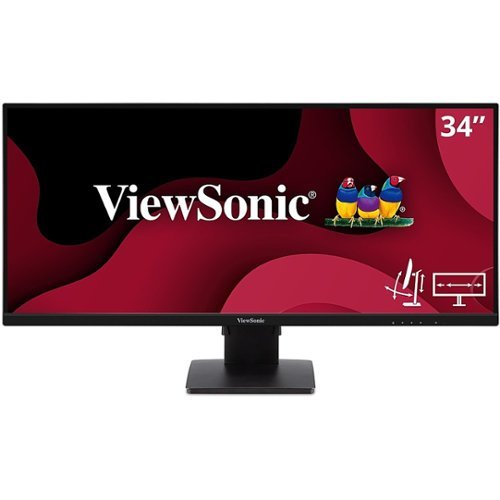 ViewSonic VA3456-MHDJ 34 Inch 21:9 UltraWide WQHD 1440p Monitor IPS with Ergonomics Design HDMI and DisplayPort - Black