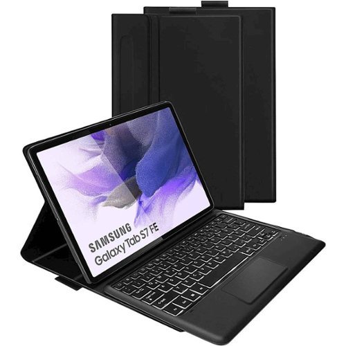SaharaCase Keyboard Case with Mouse Pad for Samsung Galaxy Tab S8 Plus and S7 FE - Black WORLDWIDE DELIVERY