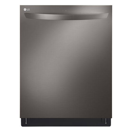 "LG - 24"" Top Control Smart Built-In Stainless Steel Tub Dishwasher with 3rd Rack, QuadWash and 46dba - Black Stainless Steel"