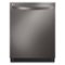 LG - 24" Top Control Smart Built-In Stainless Steel Tub Dishwasher with 3rd Rack, QuadWash and 46dba - Black Stainless Steel-Front_Standard