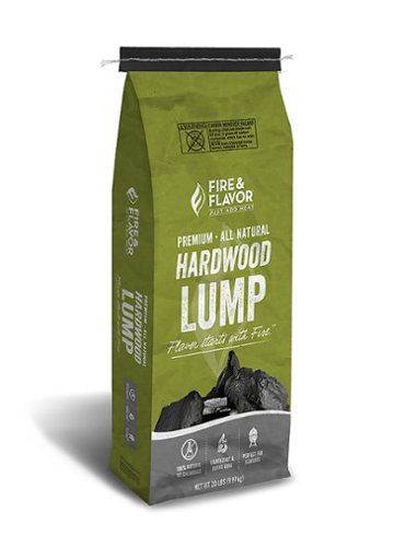 Fire & Flavor - Premium All Natural Hardwood Lump Charcoal, 20 Pounds - Black