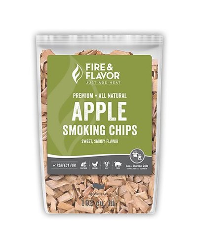 Fire & Flavor - Premium All Natural Apple Smoking Wood Chips, 2 Pounds - Brown