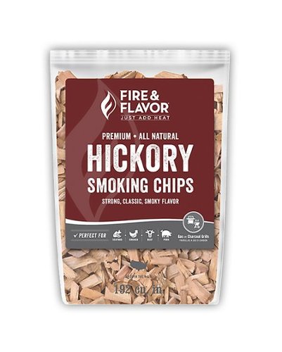 Fire & Flavor - Premium All Natural Hickory Smoking Wood Chips, 2 Pounds - Brown