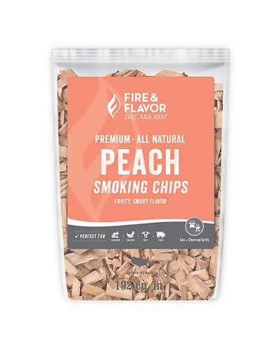 Fire & Flavor - Premium All Natural Peach Smoking Wood Chips, 2 Pounds - Brown