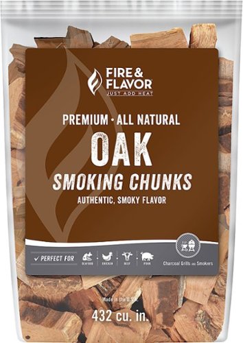 Fire & Flavor - Premium All Natural Oak Smoking Wood Chunks, 4 Pounds - Brown