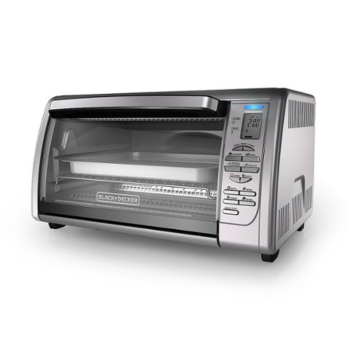 Black+Decker - 6-Slice Countertop Convection Toaster Oven - Stainless Steel