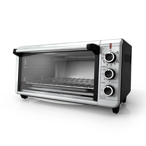 Black+Decker - 8-Slice Extra-Wide Convection Oven - stainless steel