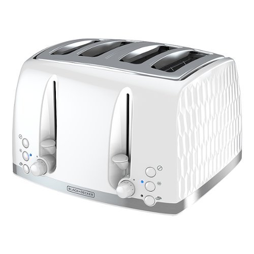 Black+Decker - Honeycomb Collection 4-Slice Toaster - white