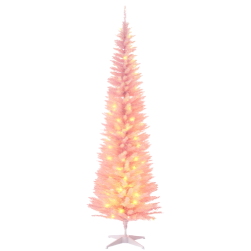 Homcom - Pencil Christmas Tree - Pink-Front_Standard 